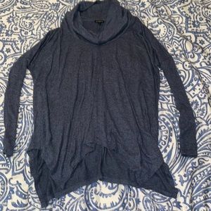 Express plush soft blue triangular tunic with cowl neck - medium